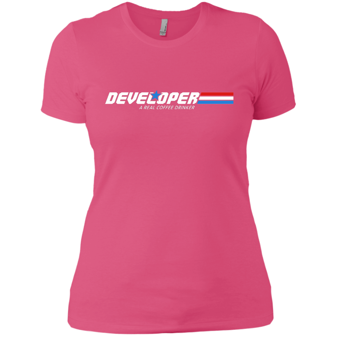 T-Shirts Hot Pink / X-Small Developer - A Real Coffee Drinker Women's Premium T-Shirt