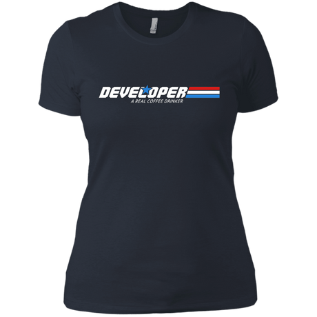 T-Shirts Indigo / X-Small Developer - A Real Coffee Drinker Women's Premium T-Shirt