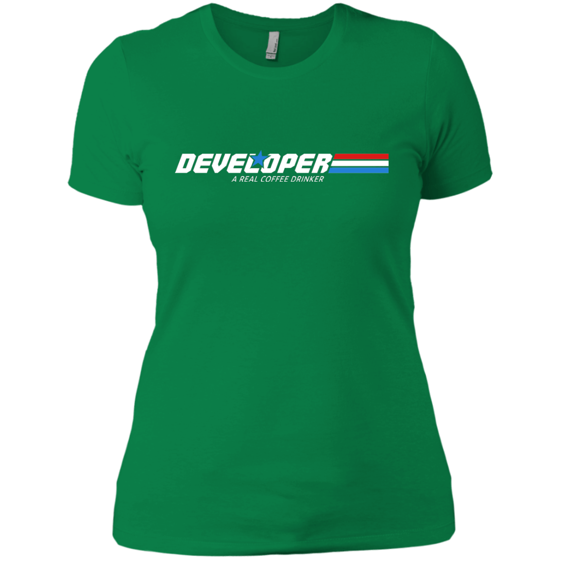 T-Shirts Kelly Green / X-Small Developer - A Real Coffee Drinker Women's Premium T-Shirt