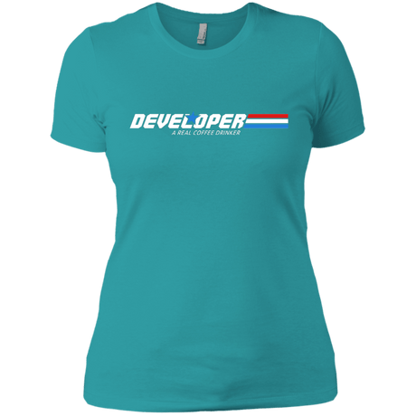 T-Shirts Tahiti Blue / X-Small Developer - A Real Coffee Drinker Women's Premium T-Shirt