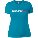 T-Shirts Turquoise / X-Small Developer - A Real Coffee Drinker Women's Premium T-Shirt