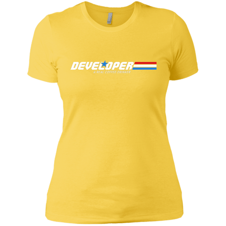 T-Shirts Vibrant Yellow / X-Small Developer - A Real Coffee Drinker Women's Premium T-Shirt