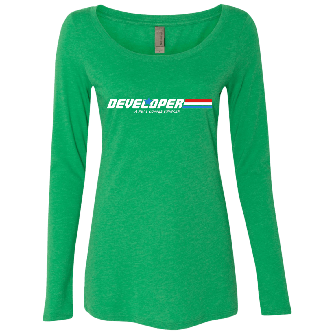 T-Shirts Envy / Small Developer - A Real Coffee Drinker Women's Triblend Long Sleeve Shirt