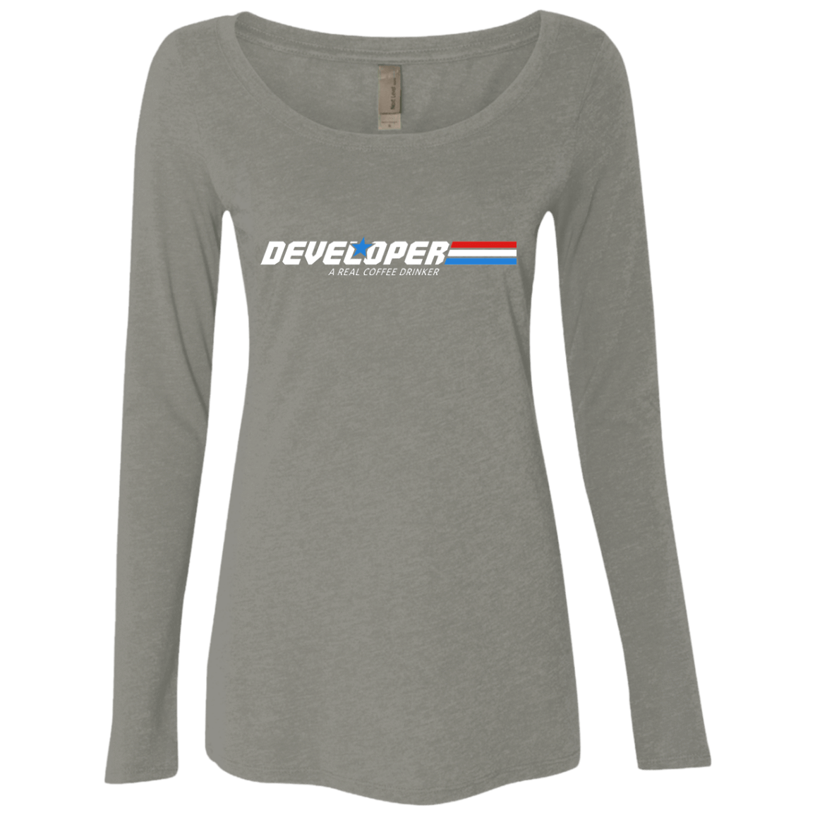 T-Shirts Venetian Grey / Small Developer - A Real Coffee Drinker Women's Triblend Long Sleeve Shirt