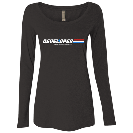 T-Shirts Vintage Black / Small Developer - A Real Coffee Drinker Women's Triblend Long Sleeve Shirt