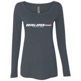 T-Shirts Vintage Navy / Small Developer - A Real Coffee Drinker Women's Triblend Long Sleeve Shirt