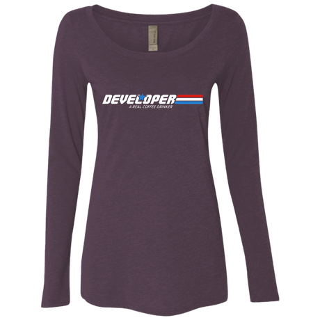 T-Shirts Vintage Purple / Small Developer - A Real Coffee Drinker Women's Triblend Long Sleeve Shirt