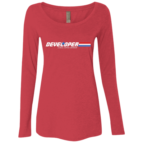 T-Shirts Vintage Red / Small Developer - A Real Coffee Drinker Women's Triblend Long Sleeve Shirt