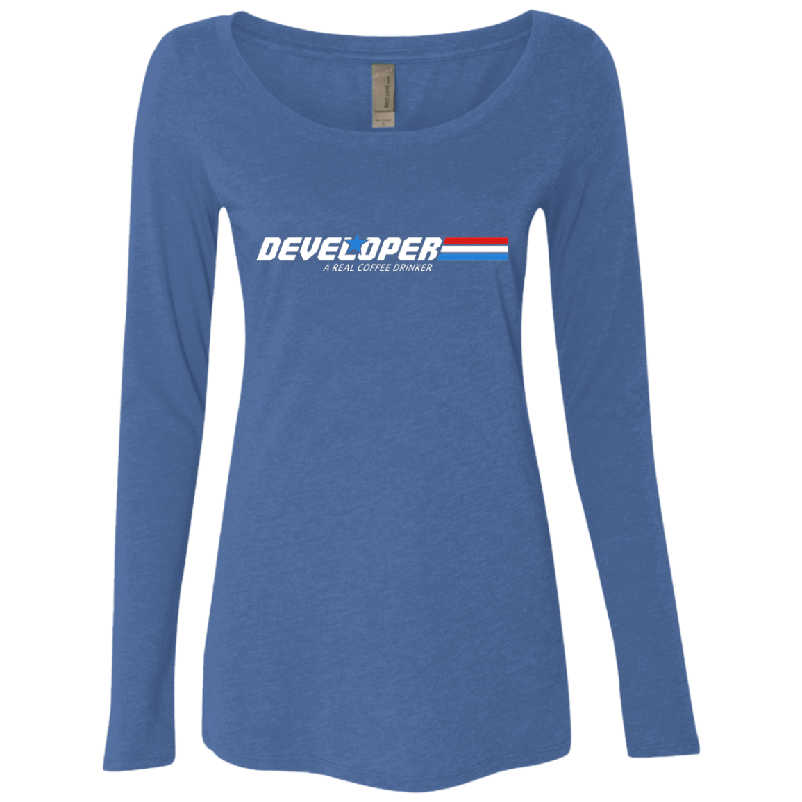 T-Shirts Vintage Royal / Small Developer - A Real Coffee Drinker Women's Triblend Long Sleeve Shirt