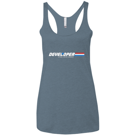 T-Shirts Indigo / X-Small Developer - A Real Coffee Drinker Women's Triblend Racerback Tank