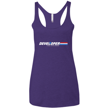 T-Shirts Purple Rush / X-Small Developer - A Real Coffee Drinker Women's Triblend Racerback Tank