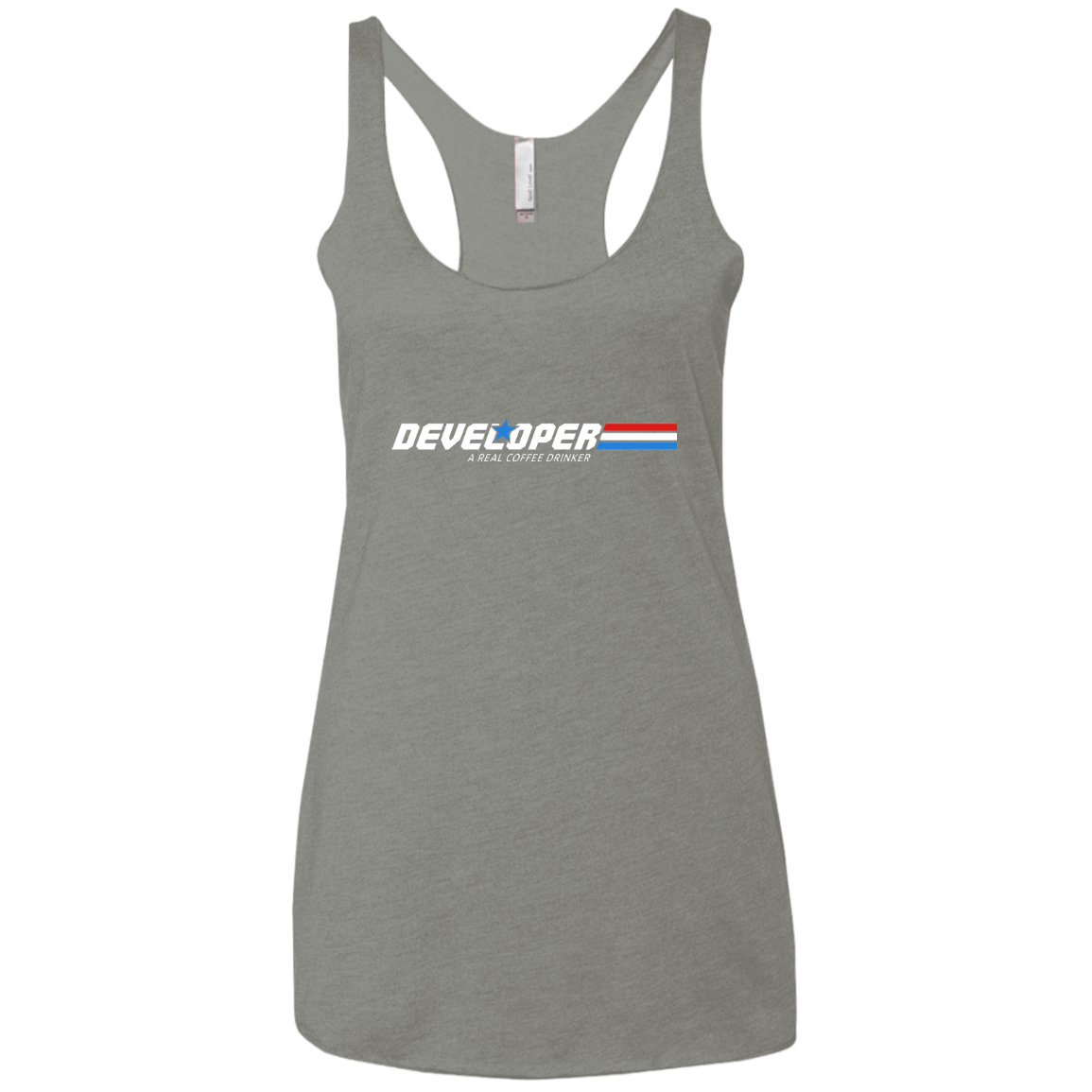 T-Shirts Venetian Grey / X-Small Developer - A Real Coffee Drinker Women's Triblend Racerback Tank
