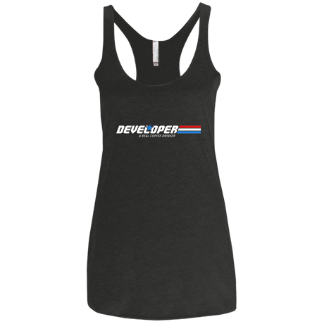 T-Shirts Vintage Black / X-Small Developer - A Real Coffee Drinker Women's Triblend Racerback Tank