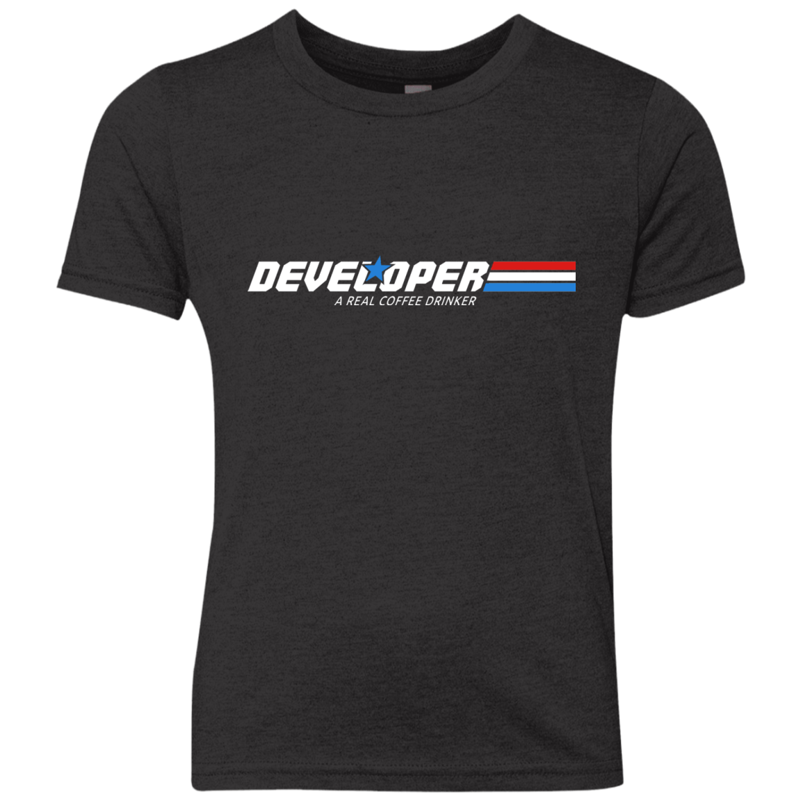 T-Shirts Vintage Black / YXS Developer - A Real Coffee Drinker Youth Triblend T-Shirt