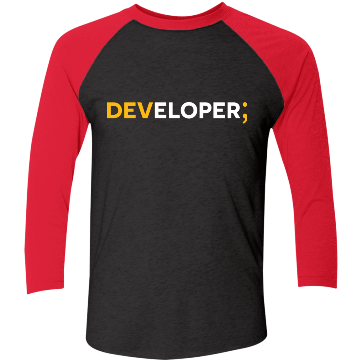 T-Shirts Vintage Black/Vintage Red / X-Small Developer Men's Triblend 3/4 Sleeve