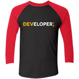 T-Shirts Vintage Black/Vintage Red / X-Small Developer Men's Triblend 3/4 Sleeve