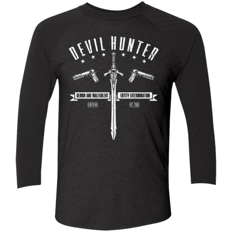 T-Shirts Vintage Black/Vintage Black / X-Small Devil hunter Men's Triblend 3/4 Sleeve