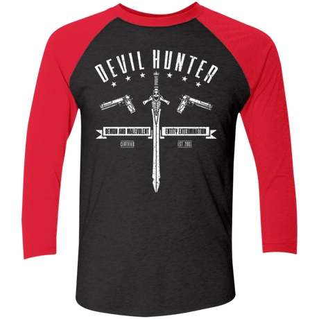 T-Shirts Vintage Black/Vintage Red / X-Small Devil hunter Men's Triblend 3/4 Sleeve