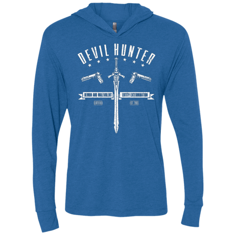 T-Shirts Vintage Royal / X-Small Devil hunter Triblend Long Sleeve Hoodie Tee