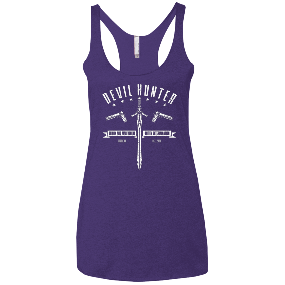 T-Shirts Purple / X-Small Devil hunter Women's Triblend Racerback Tank