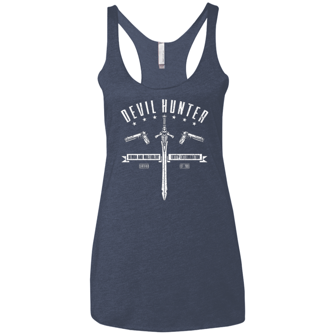 T-Shirts Vintage Navy / X-Small Devil hunter Women's Triblend Racerback Tank