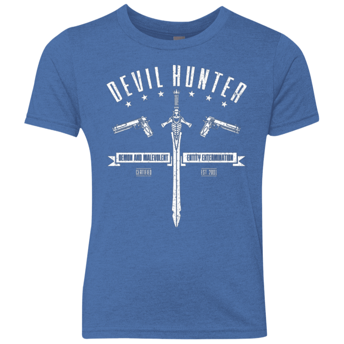 T-Shirts Vintage Royal / YXS Devil hunter Youth Triblend T-Shirt