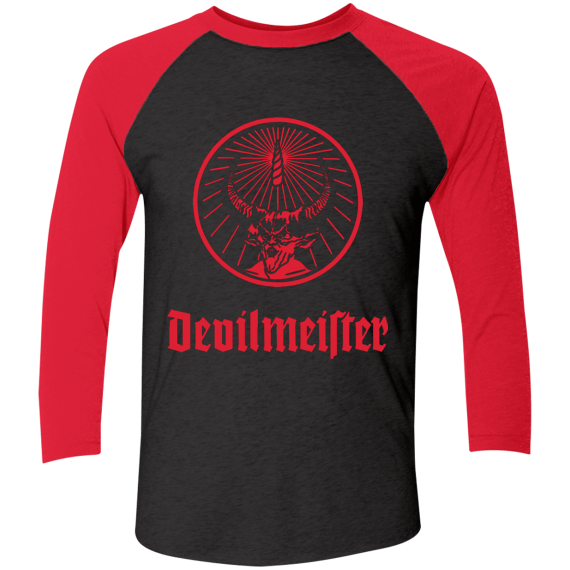 T-Shirts Vintage Black/Vintage Red / S Devilmeister Men's Triblend 3/4 Sleeve