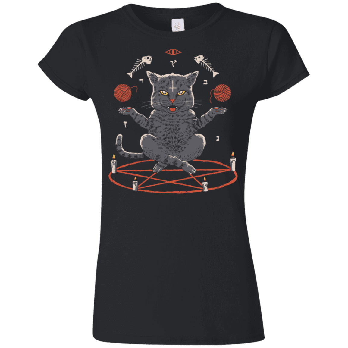 T-Shirts Black / S Devious Cat Junior Slimmer-Fit T-Shirt