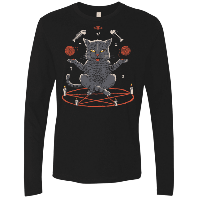 T-Shirts Black / S Devious Cat Men's Premium Long Sleeve