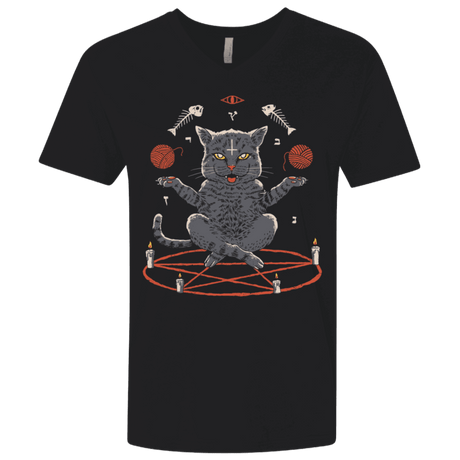 T-Shirts Black / X-Small Devious Cat Men's Premium V-Neck