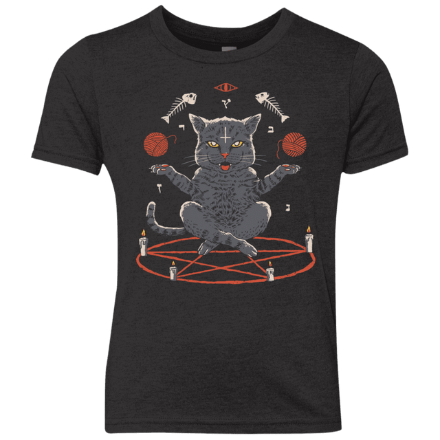 T-Shirts Vintage Black / YXS Devious Cat Youth Triblend T-Shirt
