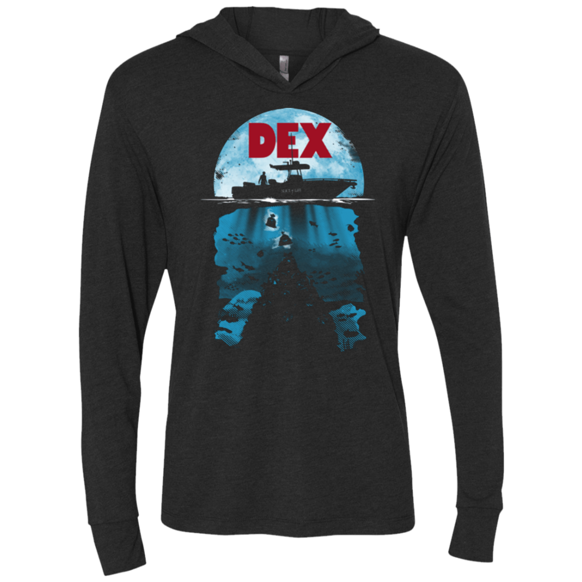 T-Shirts Vintage Black / X-Small Dex Triblend Long Sleeve Hoodie Tee
