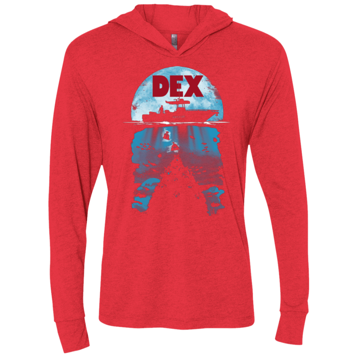 T-Shirts Vintage Red / X-Small Dex Triblend Long Sleeve Hoodie Tee