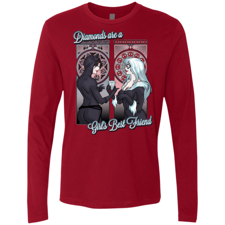 T-Shirts Cardinal / Small Diamonds are a Girl's Best Friend Men's Premium Long Sleeve