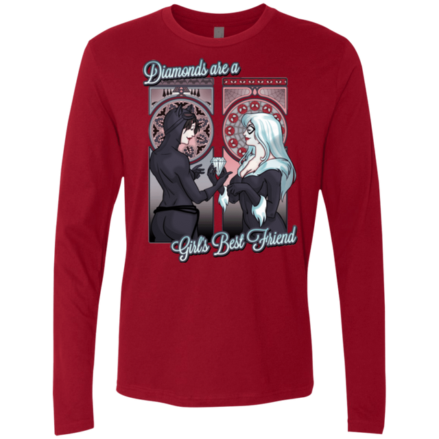 T-Shirts Cardinal / Small Diamonds are a Girl's Best Friend Men's Premium Long Sleeve