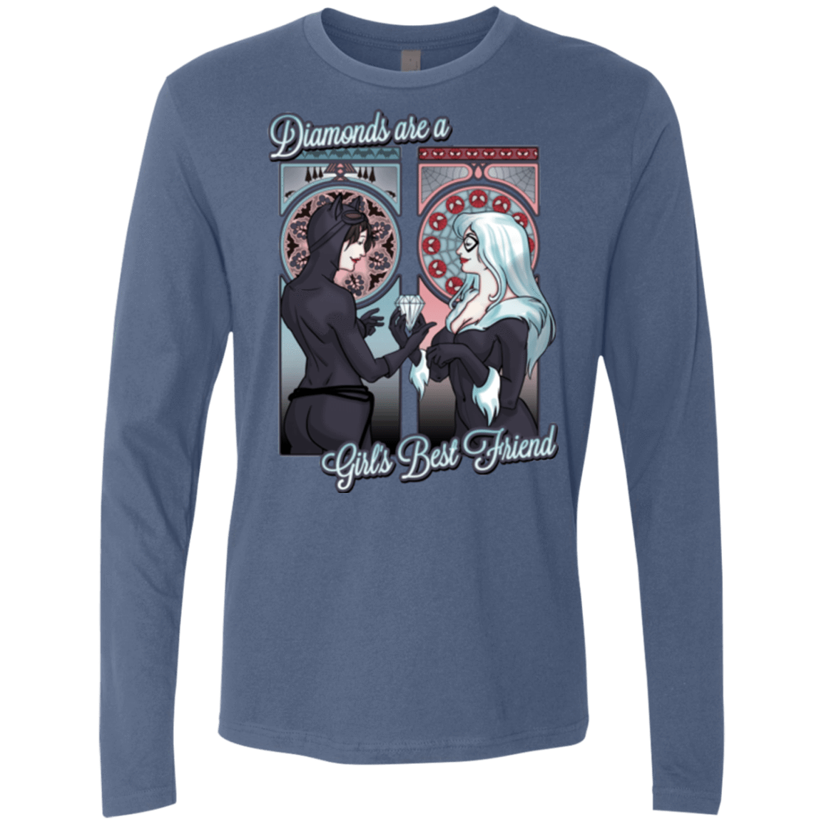 T-Shirts Indigo / Small Diamonds are a Girl's Best Friend Men's Premium Long Sleeve