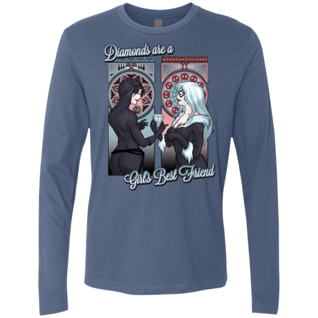 T-Shirts Indigo / Small Diamonds are a Girl's Best Friend Men's Premium Long Sleeve