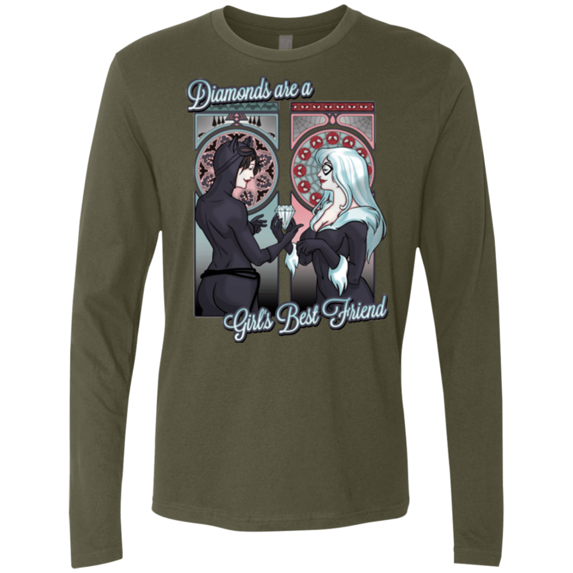 T-Shirts Military Green / Small Diamonds are a Girl's Best Friend Men's Premium Long Sleeve