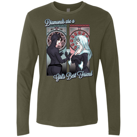 T-Shirts Military Green / Small Diamonds are a Girl's Best Friend Men's Premium Long Sleeve