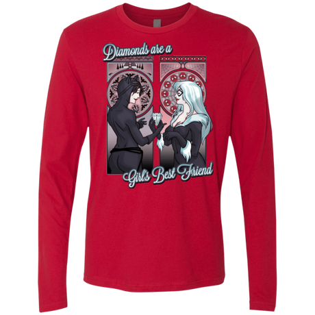 T-Shirts Red / Small Diamonds are a Girl's Best Friend Men's Premium Long Sleeve