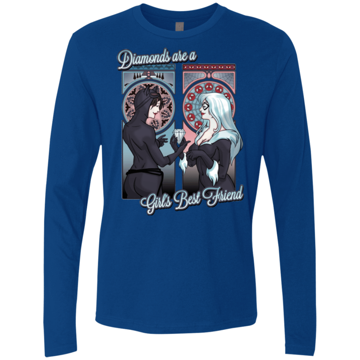 T-Shirts Royal / Small Diamonds are a Girl's Best Friend Men's Premium Long Sleeve