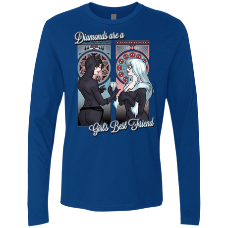 T-Shirts Royal / Small Diamonds are a Girl's Best Friend Men's Premium Long Sleeve