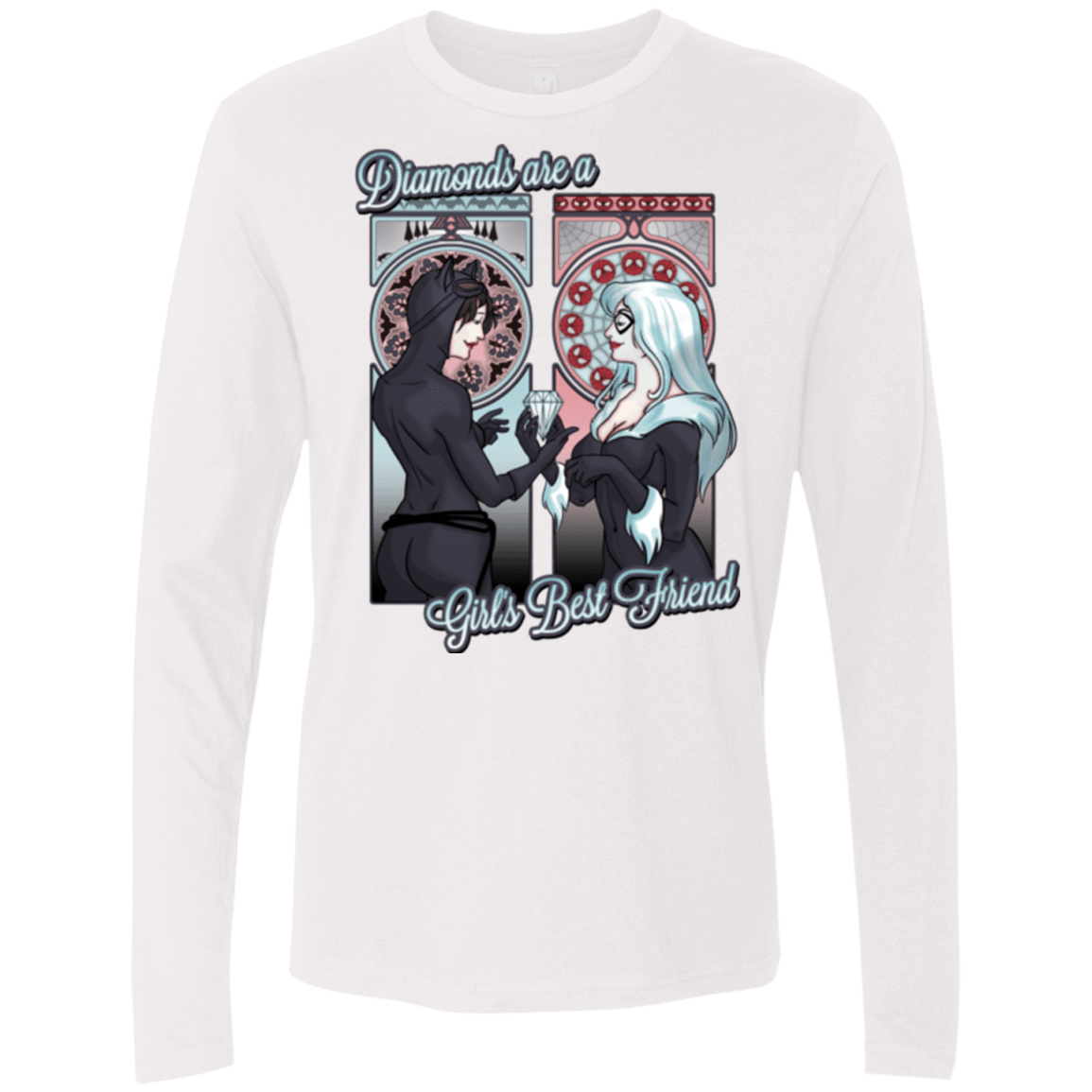 T-Shirts White / Small Diamonds are a Girl's Best Friend Men's Premium Long Sleeve