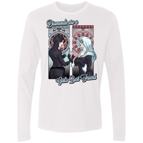 T-Shirts White / Small Diamonds are a Girl's Best Friend Men's Premium Long Sleeve