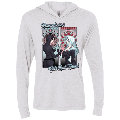T-Shirts Heather White / X-Small Diamonds are a Girl's Best Friend Triblend Long Sleeve Hoodie Tee