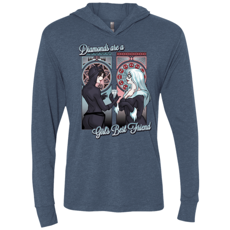 T-Shirts Indigo / X-Small Diamonds are a Girl's Best Friend Triblend Long Sleeve Hoodie Tee