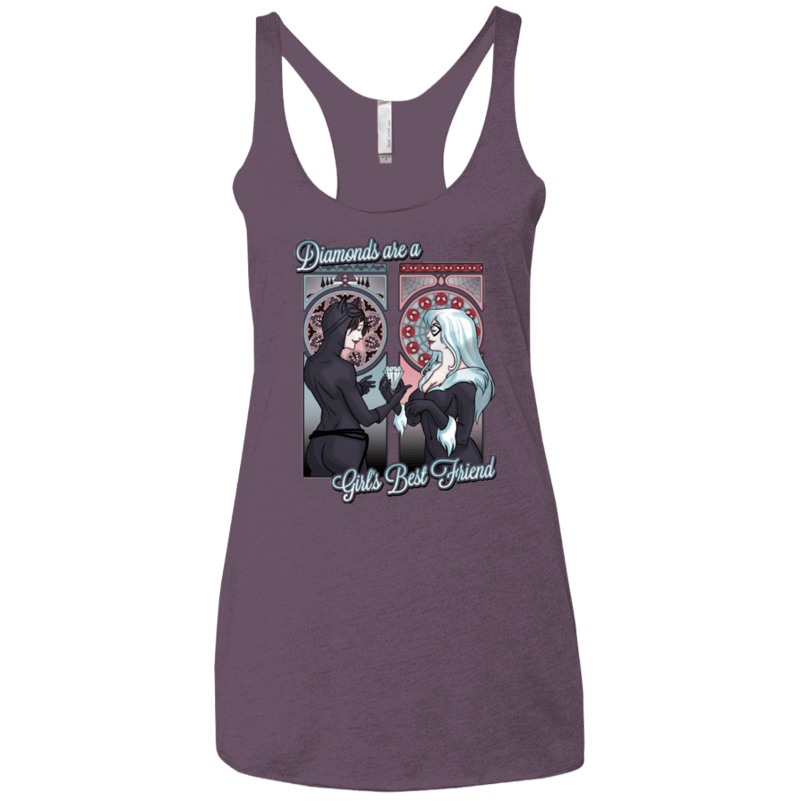 T-Shirts Vintage Purple / X-Small Diamonds are a Girl's Best Friend Women's Triblend Racerback Tank