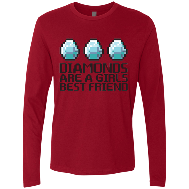 T-Shirts Cardinal / Small Diamonds Are A Girls Best Friend Men's Premium Long Sleeve