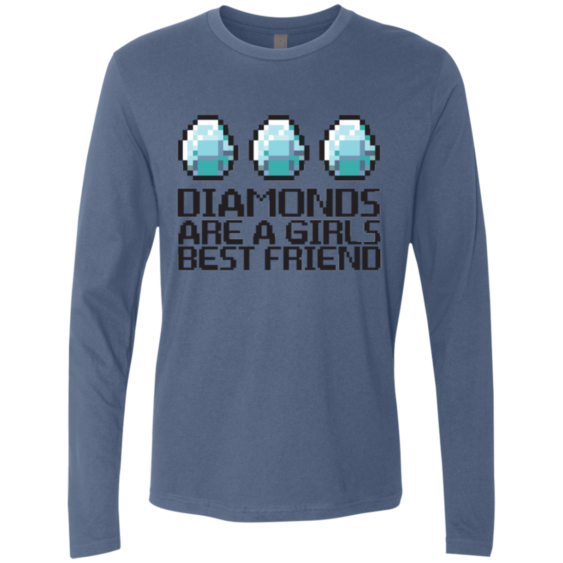 T-Shirts Indigo / Small Diamonds Are A Girls Best Friend Men's Premium Long Sleeve