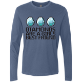 T-Shirts Indigo / Small Diamonds Are A Girls Best Friend Men's Premium Long Sleeve